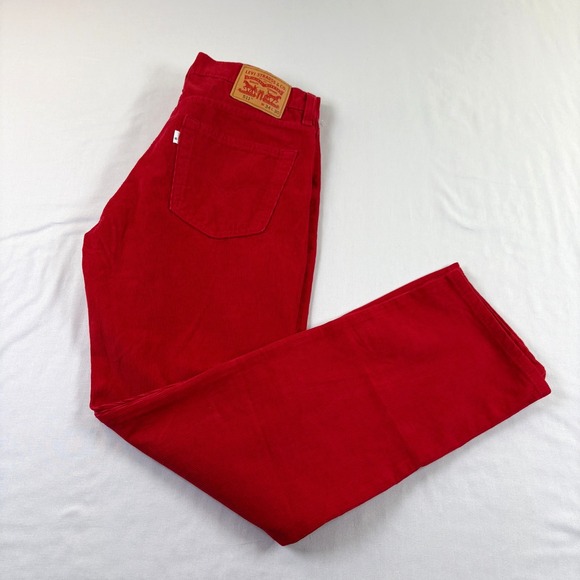 Levis Corduroy Pants Mens 34x30 Red Chino 511 Slim Straight Casual Slacks - Picture 1 of 12
